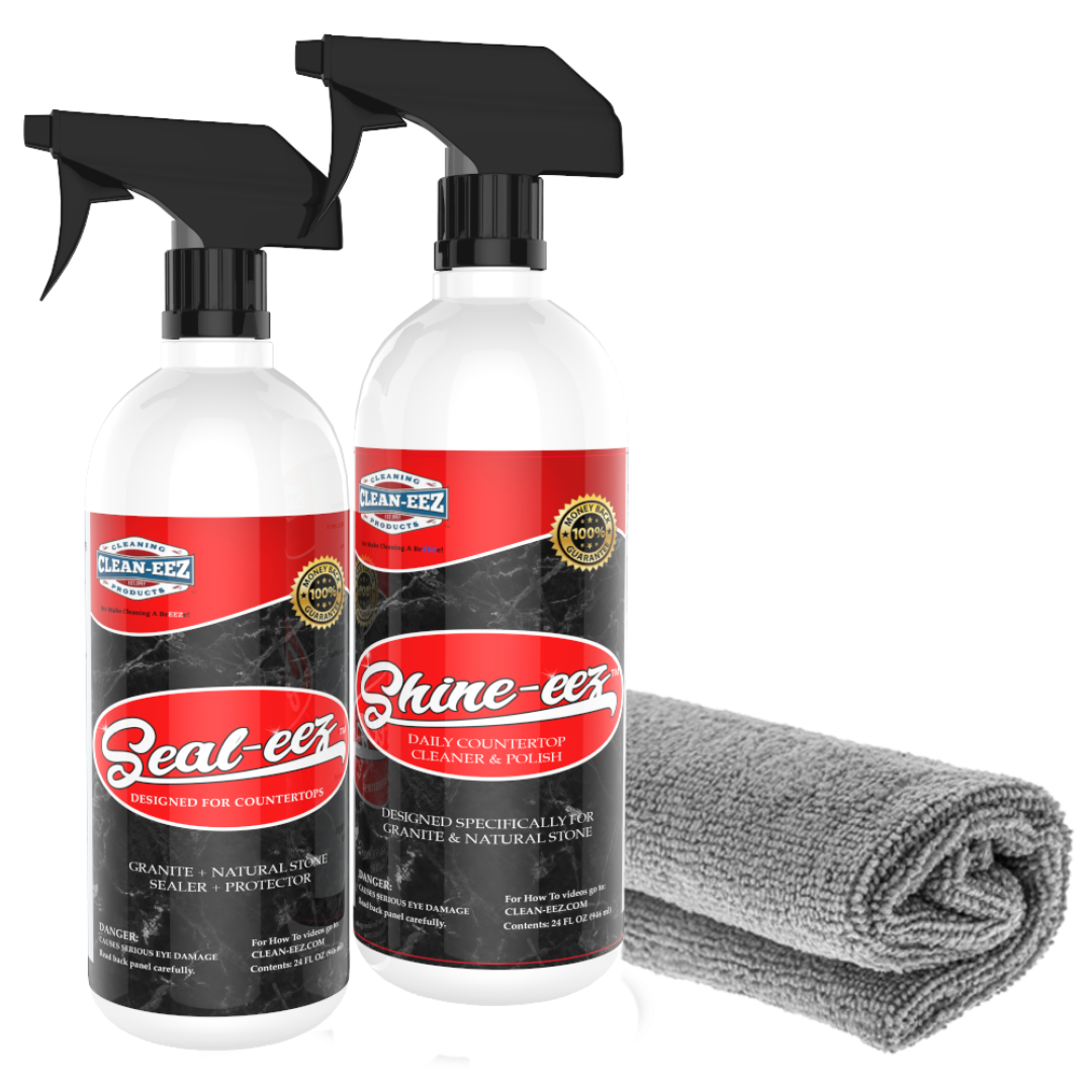 Granite Cleaner & Sealer Kit With Free Microfiber Cloth 24oz