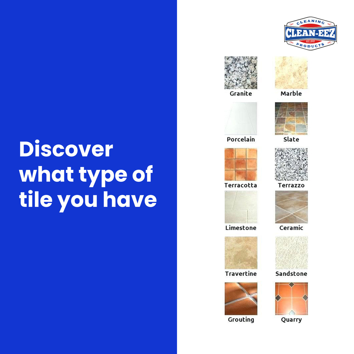 Discovering the type of tile you have: A guide to identifying, cleaning and maintaining different types of Flooring and wall tile.