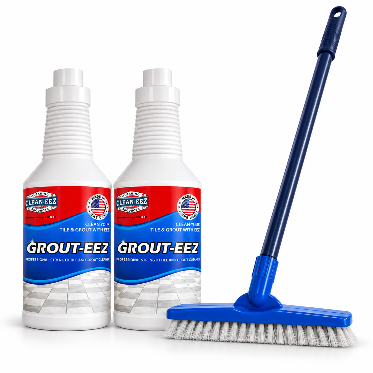 Grout-eez 2 Bottle Kit + Stand-Up Brush + Pole