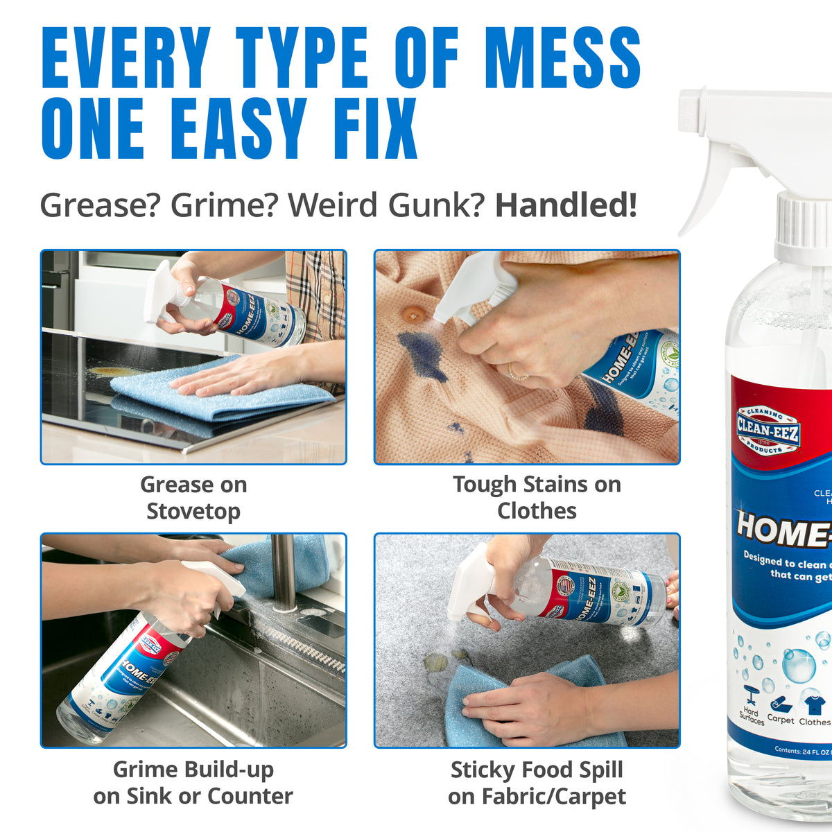 Home-eez – One Bottle. Every Mess.