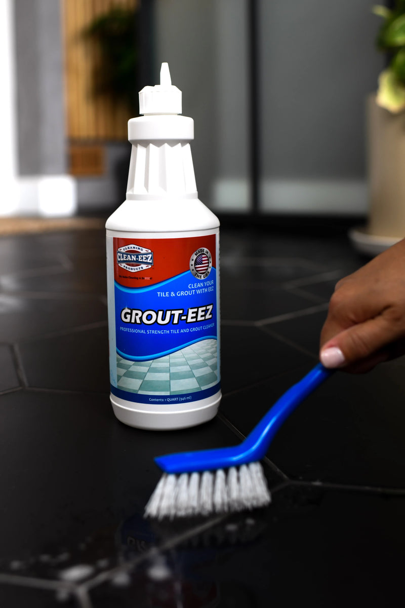 Clean-Eez Grout Brush Combo Kit - Stand up & Handheld V Shaped Grout  Cleaning Br