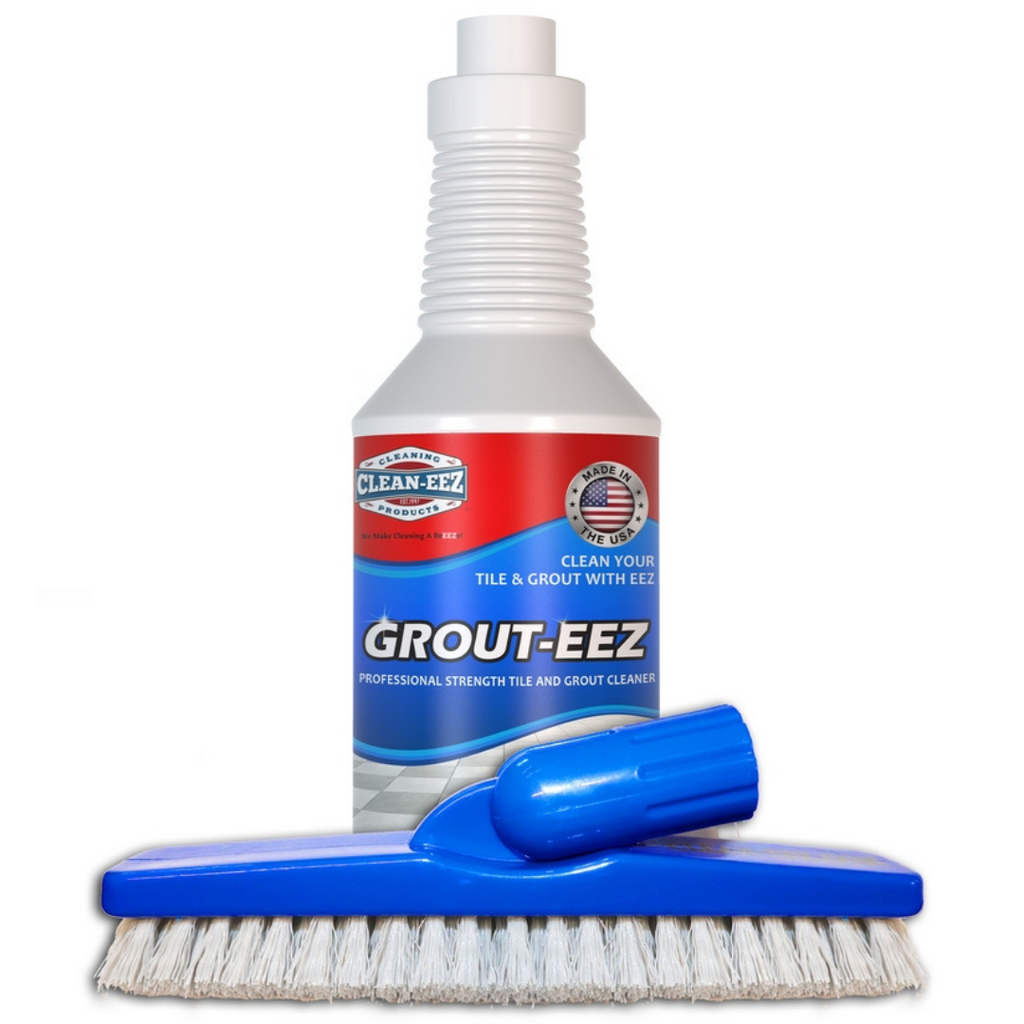 Clean-EEZ Grout Brush Combo Kit - Stand Up & Handheld V Shaped Grout  Cleaning Brushes - Curled Bristles to Lift More Grease & Grime Than The  More