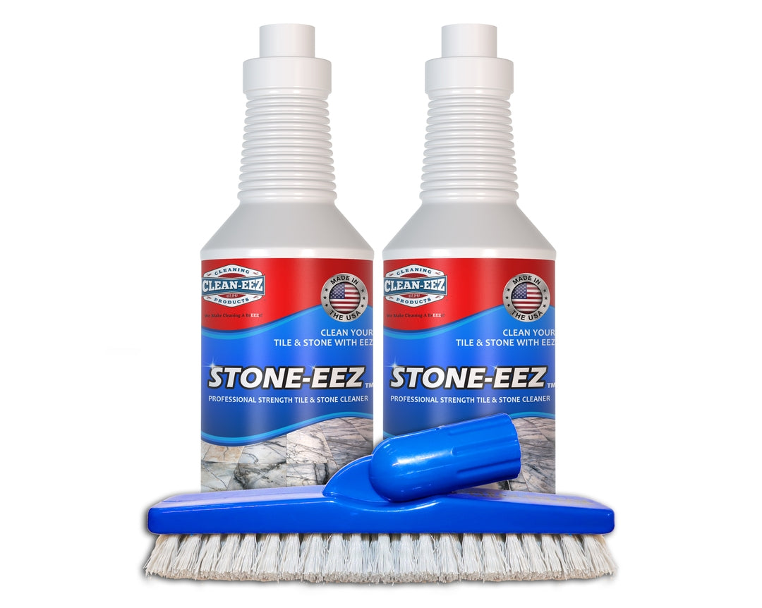 Stone-eez | 2 Bottle Kit with Grout Brush | Clean-eez