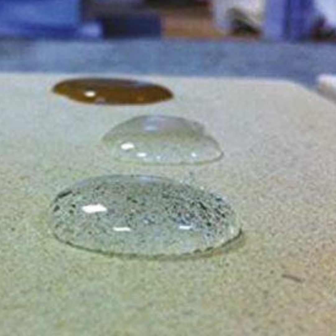 water sitting on stone that is sealed