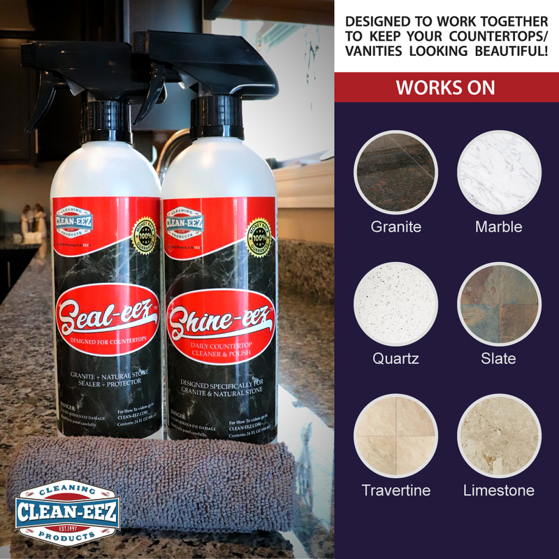 Granite Cleaner & Sealer Kit With Free Microfiber Cloth 24oz